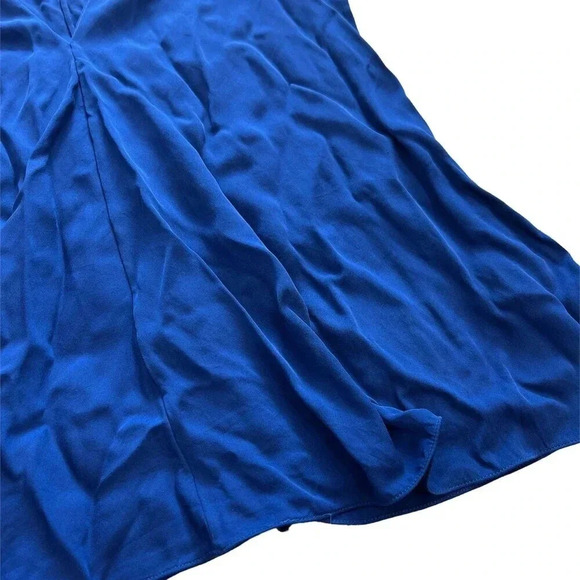 Theory Navy Sapphire Silk A-line Sleeveless Blouse XS - Picture 3 of 4